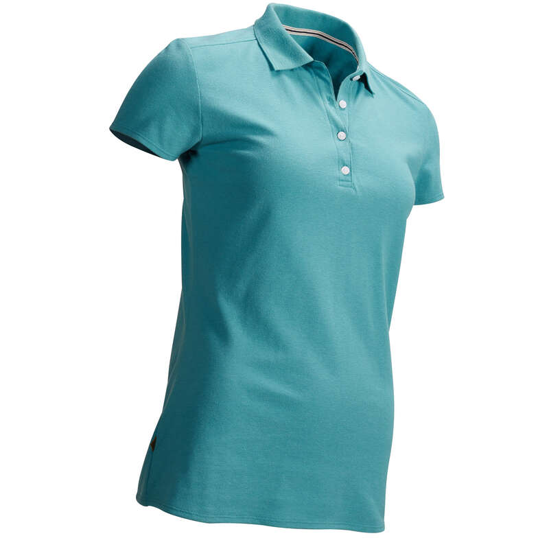 WOMENS MILD WEATHER GOLF CLOTHING Golf - W MW POLO DARK TURQUOISE INESIS - Golf Clothing