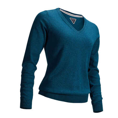 Women's Golf Pullover - Petrol Blue