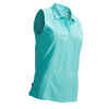 LIGHT TURQUOISE WOMEN'S WARM WEATHER SLEEVELESS GOLF POLO