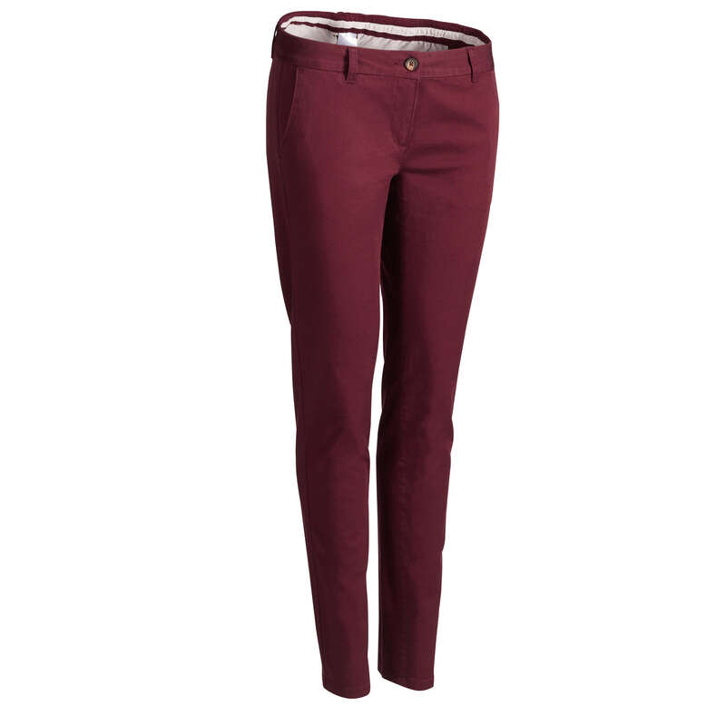 WOMENS MILD WEATHER GOLF CLOTHING Golf - W MW TROUSERS BURGUNDY INESIS - Golf Clothing