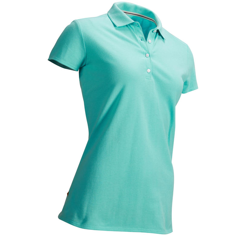 Women's Golf Polo TShirt 500 Turquoise Green