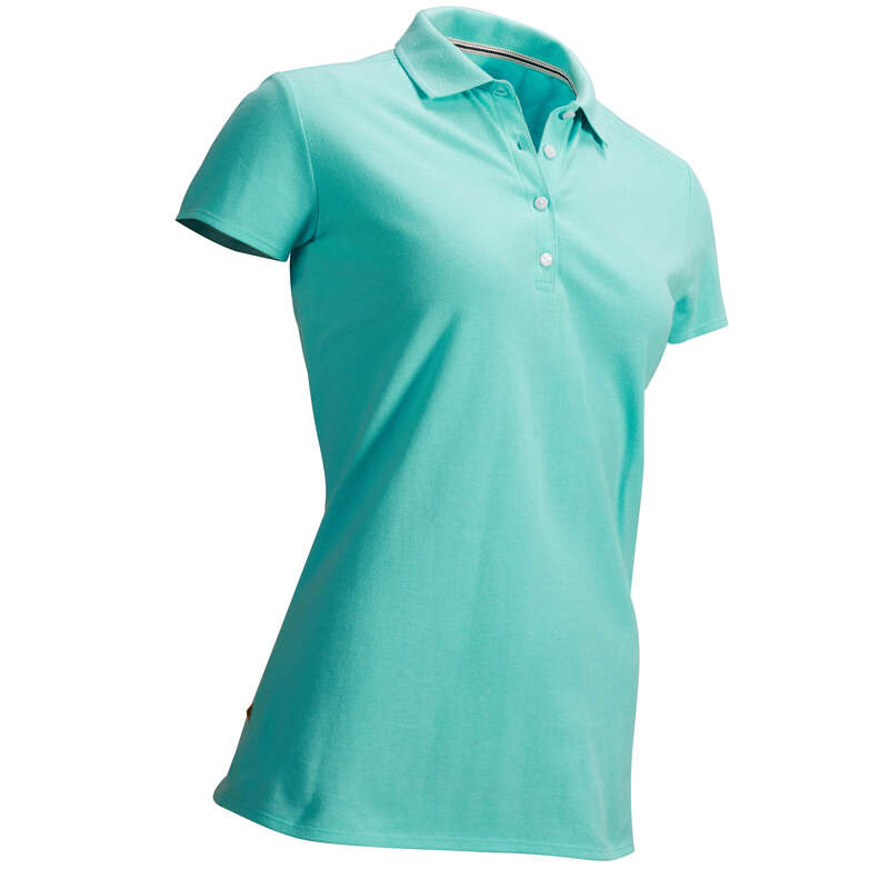 WOMENS MILD WEATHER GOLF CLOTHING Golf - TURQUOISE GREEN W MW POLO INESIS - Golf Clothing