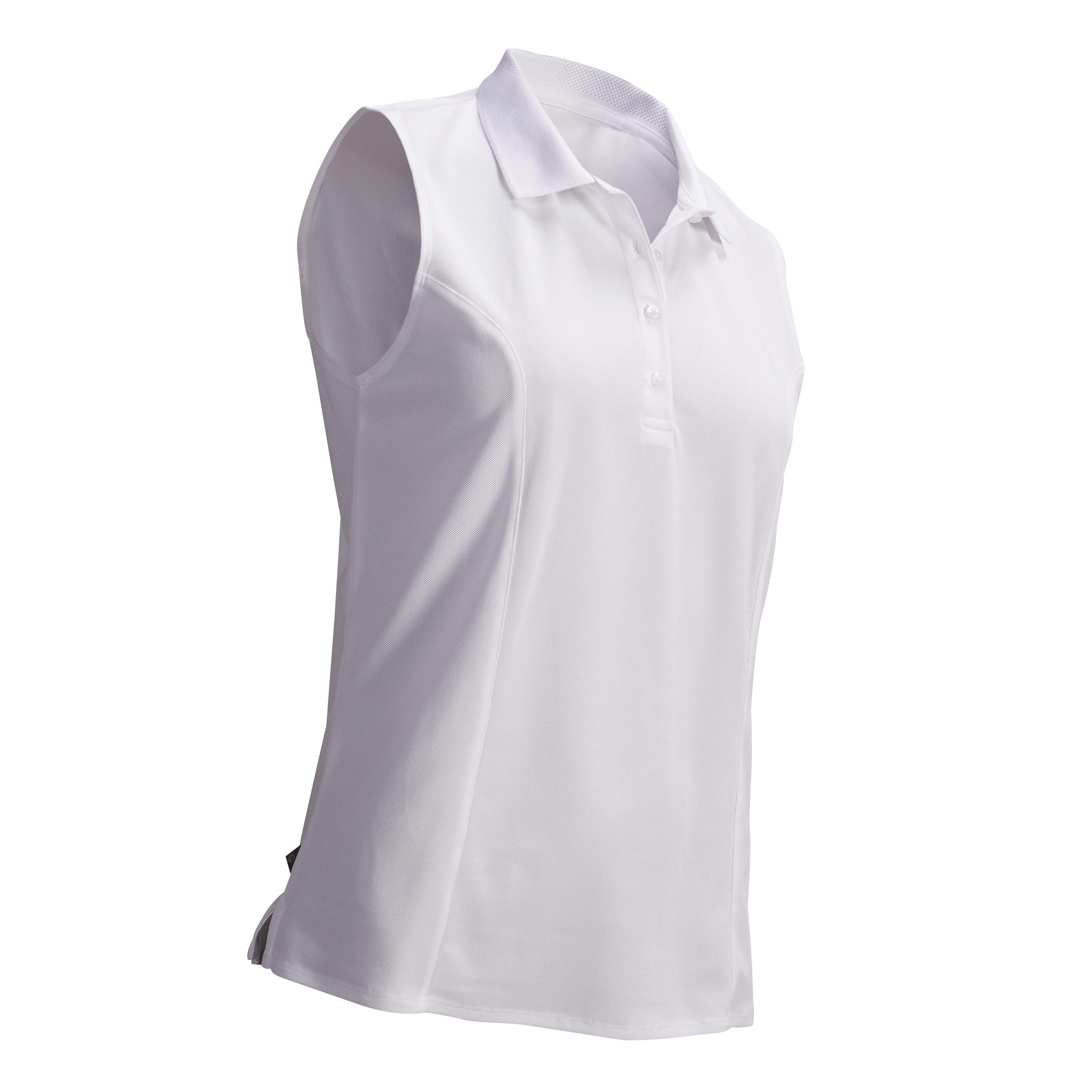 womens white sleeveless golf shirt
