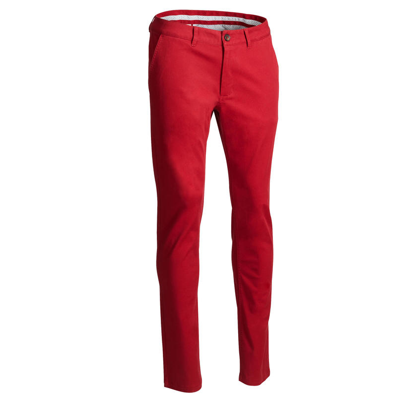 Men's golf trousers MW500 Dark red Decathlon