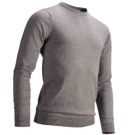 SUÉTER DE GOLF CON CUELLO REDONDO PARA HOMBRE CLIMA TEMPLADO GRIS