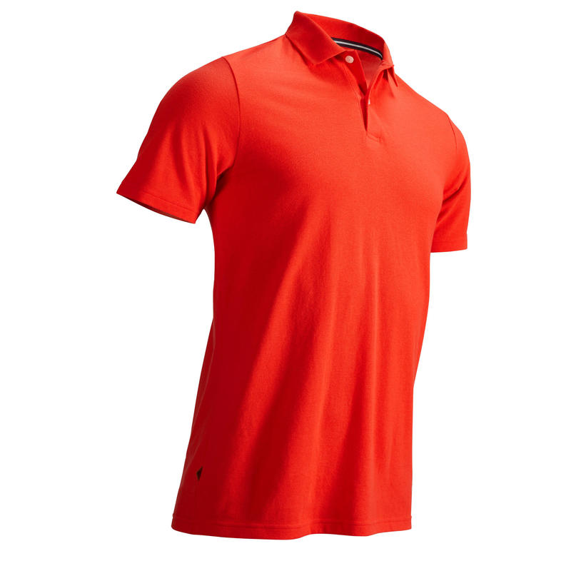CORAL RED MEN'S SHORT-SLEEVED MILD WEATHER GOLFING POLO CORAL RED MEN'S SHORT-SLEEVED MILD WEATHER GOLFING POLO