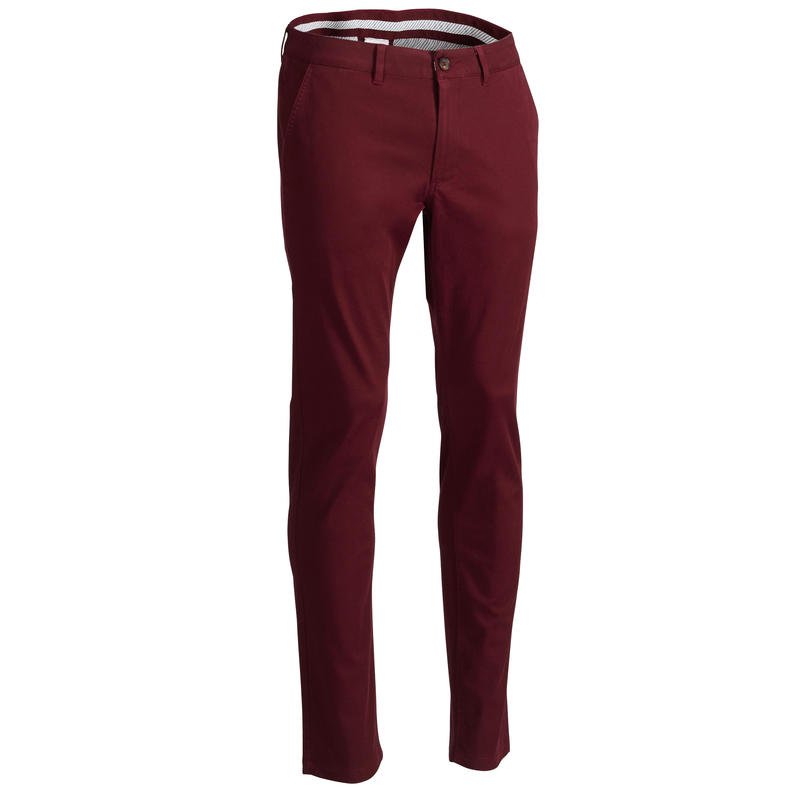 Men's golf trousers MW500 burgundy - Decathlon
