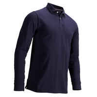 Golf Poloshirt langarm MW500 Herren marineblau