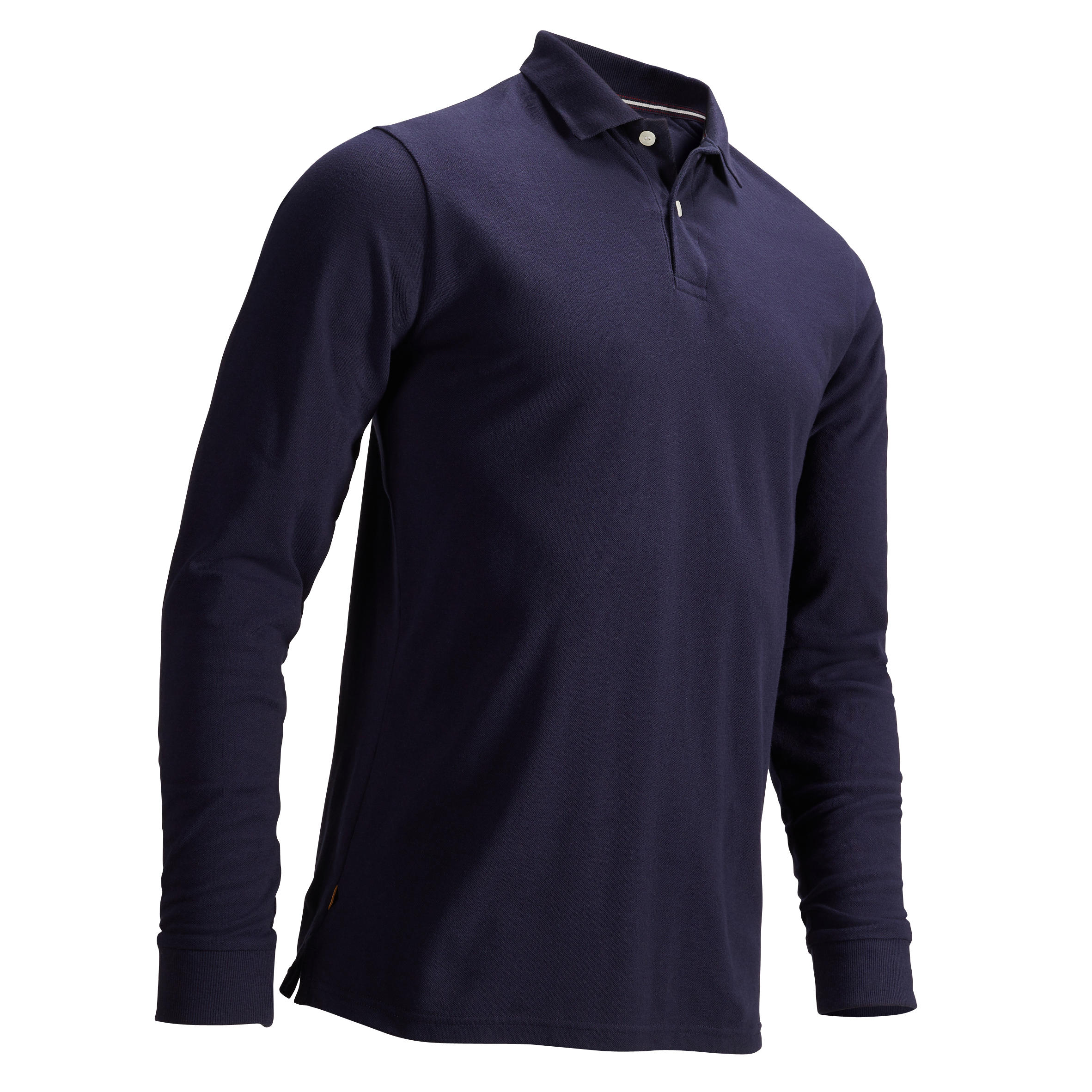 long sleeve blue polo shirt