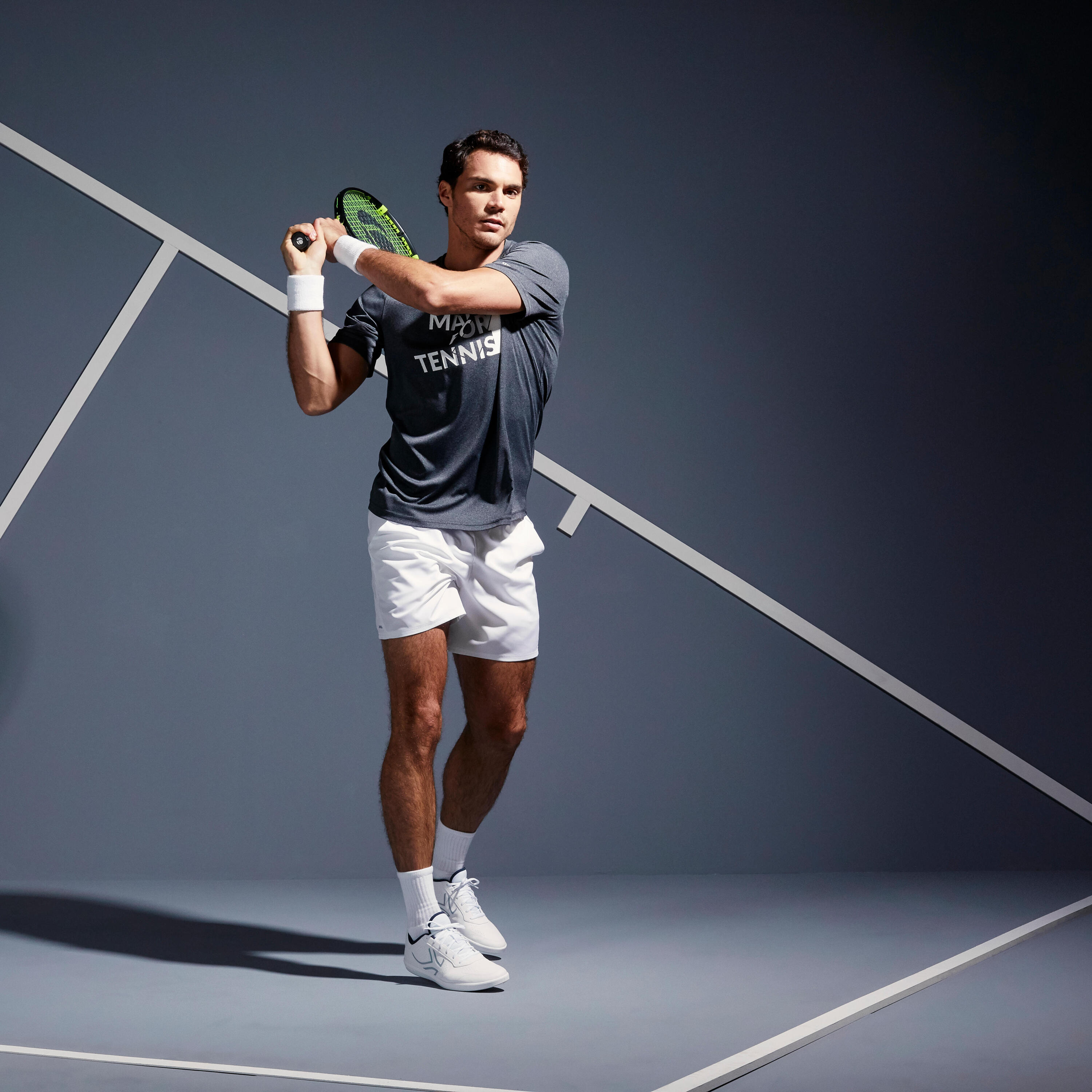 Soft 100 Tennis T-Shirt - Mottled Grey 2/10