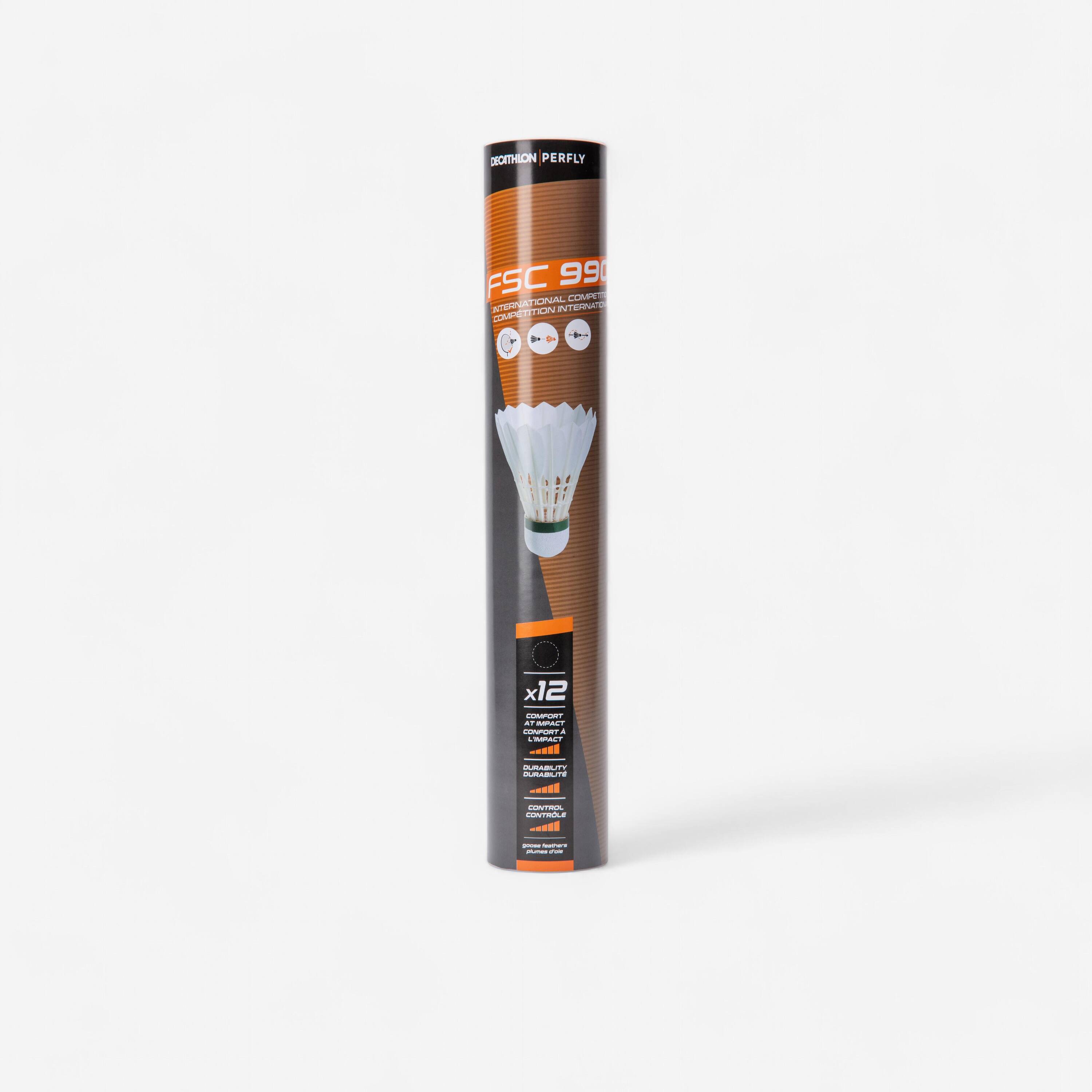 Badminton Feather Shuttlecock FSC 990 Speed 76 x12 -  1