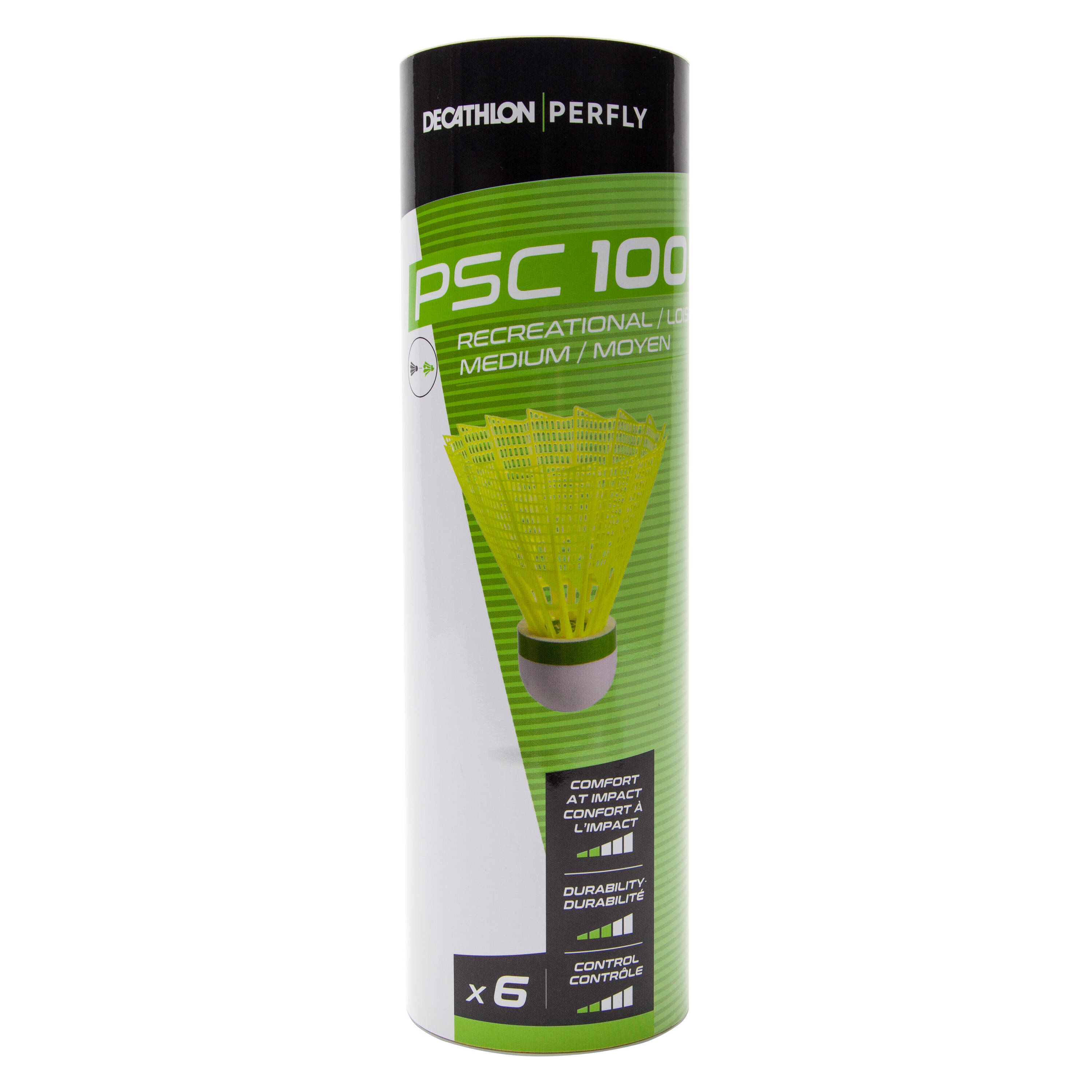 Badminton Plastic Shuttlecock PSC 100x6 Yellow -  1