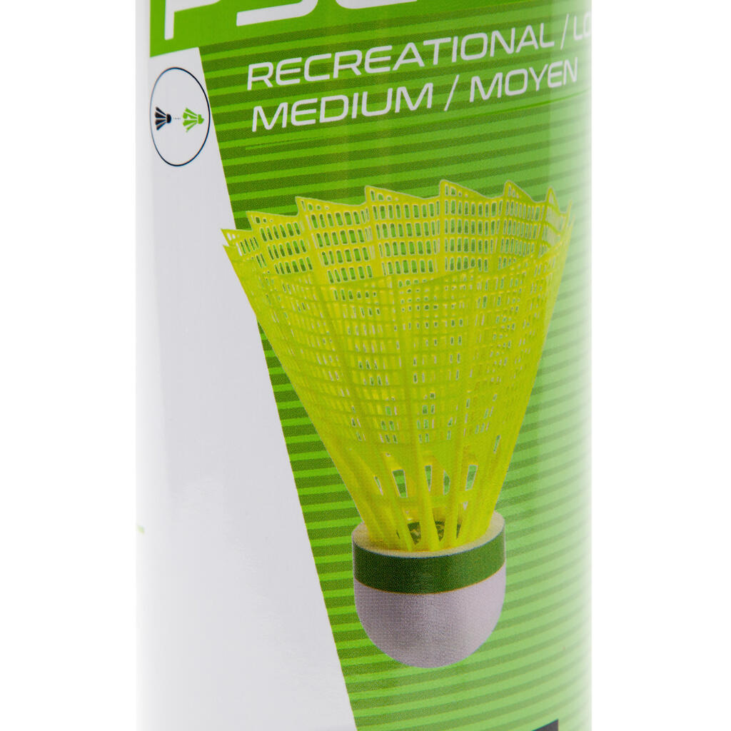 Bela plastična loptica za badminton PSC 100 MEDIUM (6 komada)