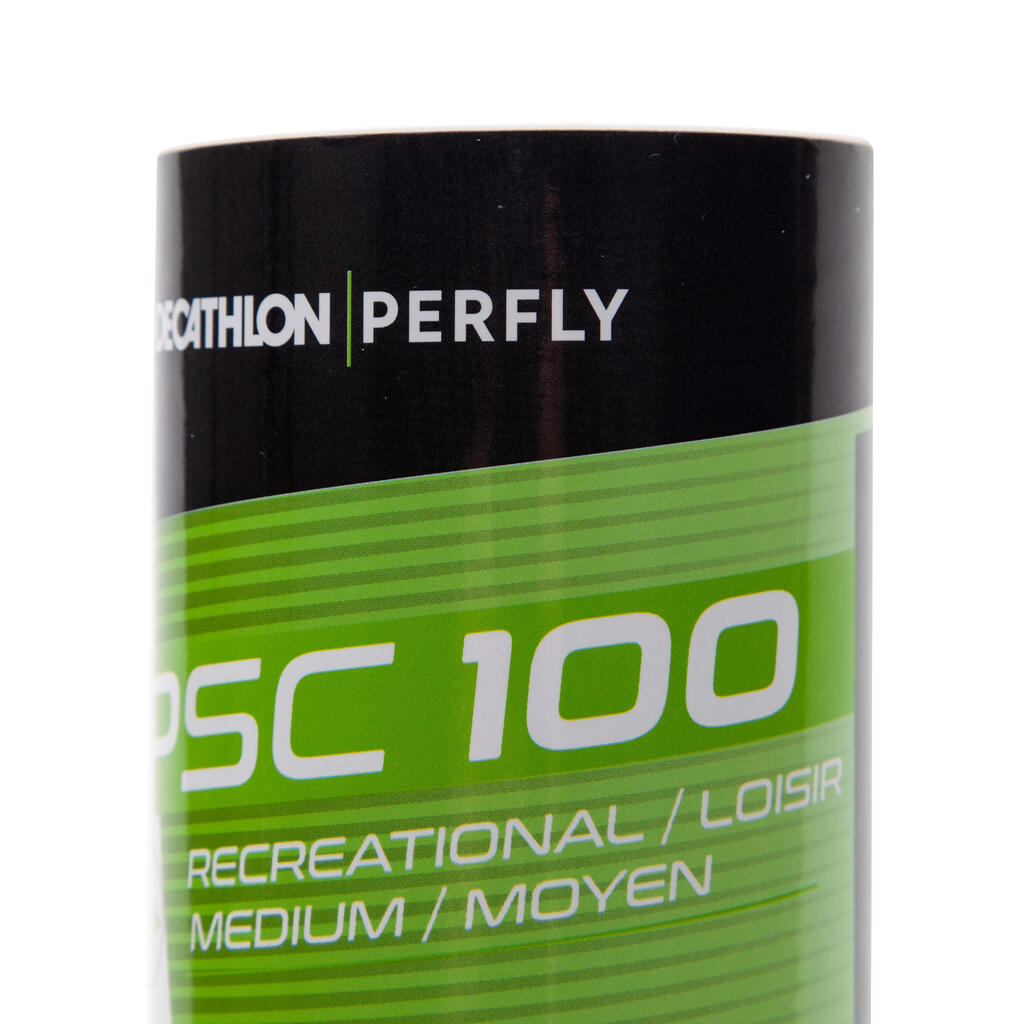 Bela plastična loptica za badminton PSC 100 MEDIUM (6 komada)