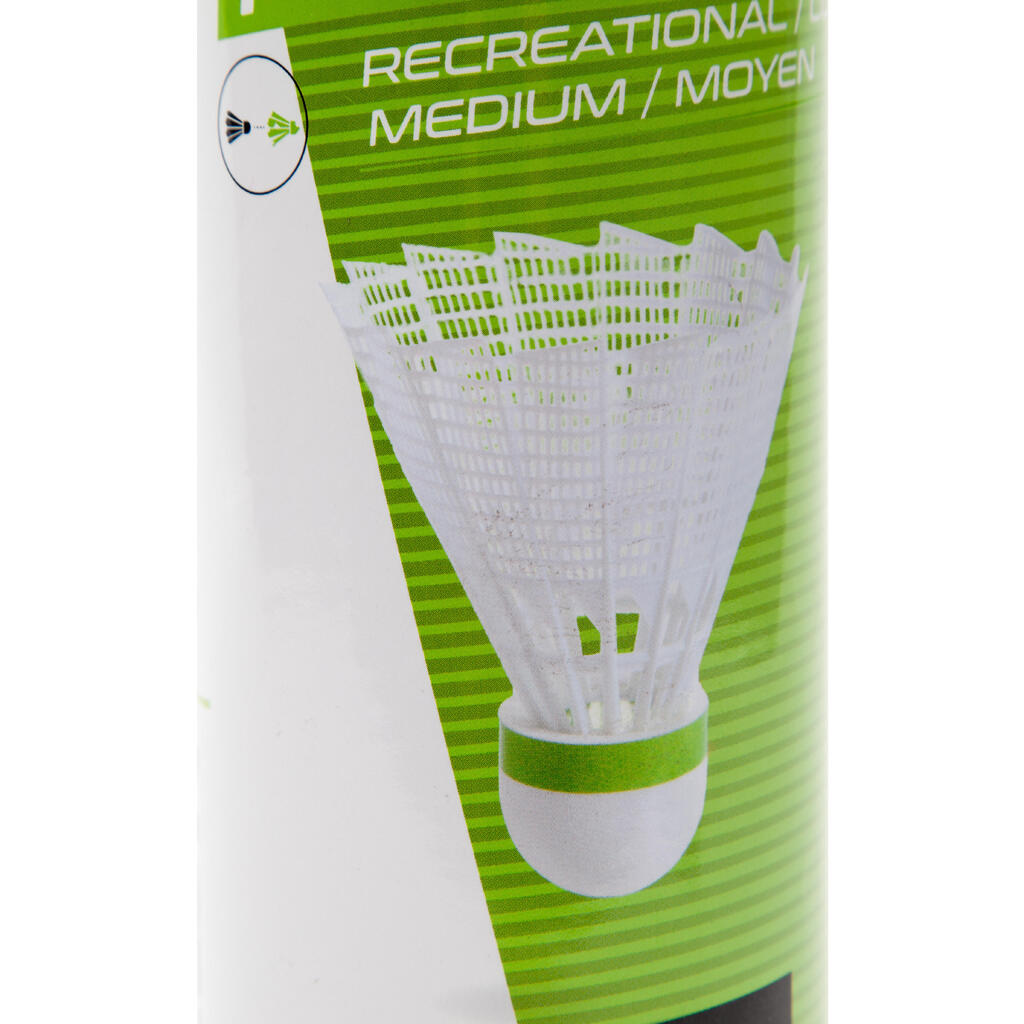 Bela plastična loptica za badminton PSC 100 MEDIUM (6 komada)