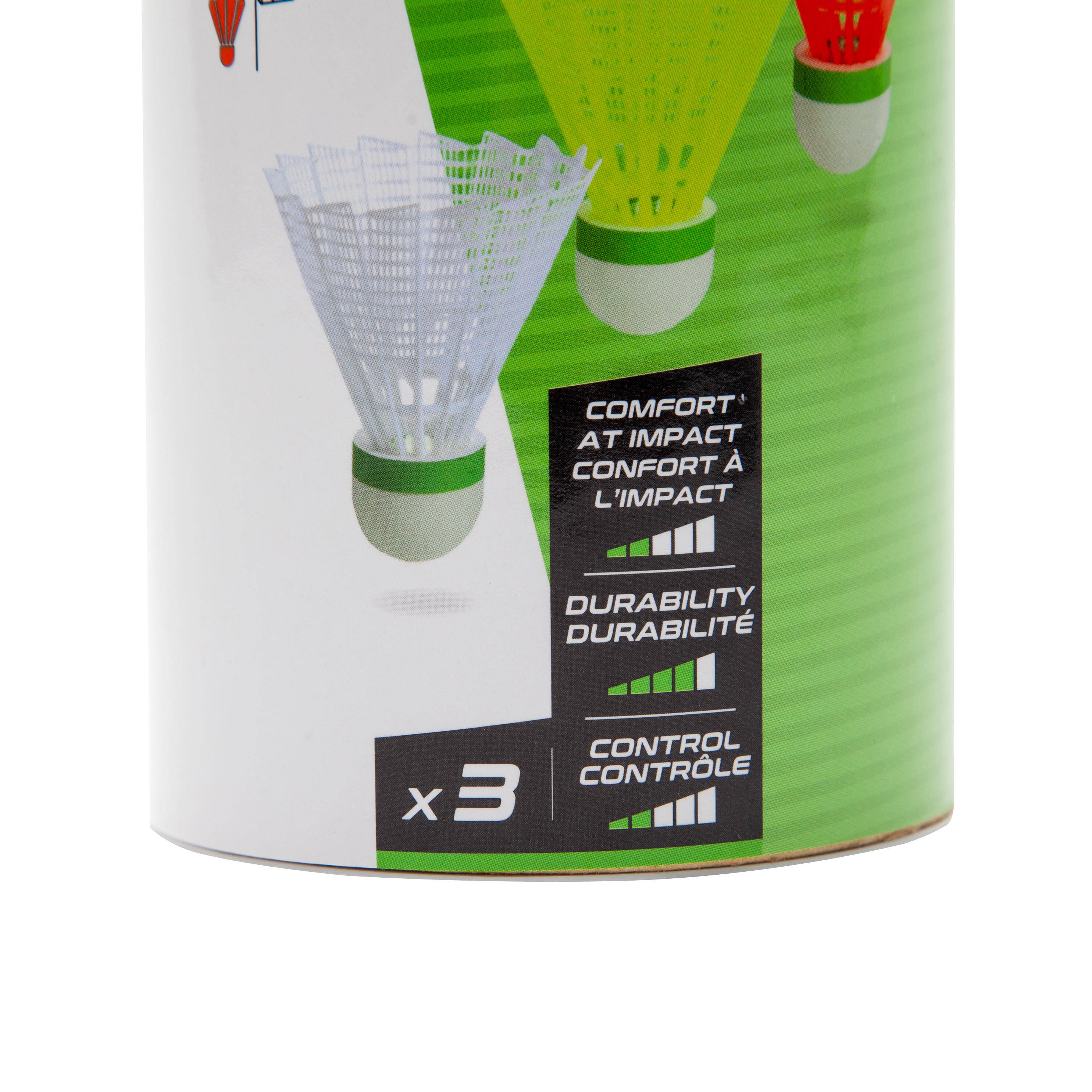 Badminton Outdoor Plastic Shuttlecock PSC 130x3 Tri Color -  3