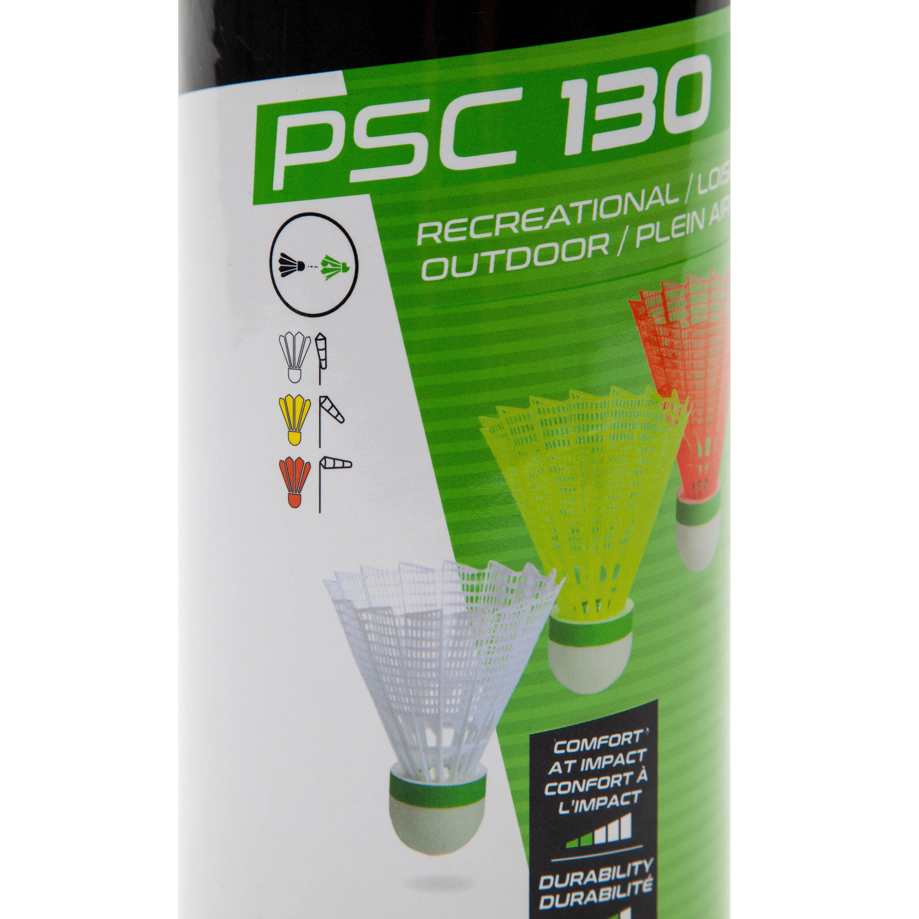 Badminton Outdoor Plastic Shuttlecock PSC 130x3 Tri Color -  2