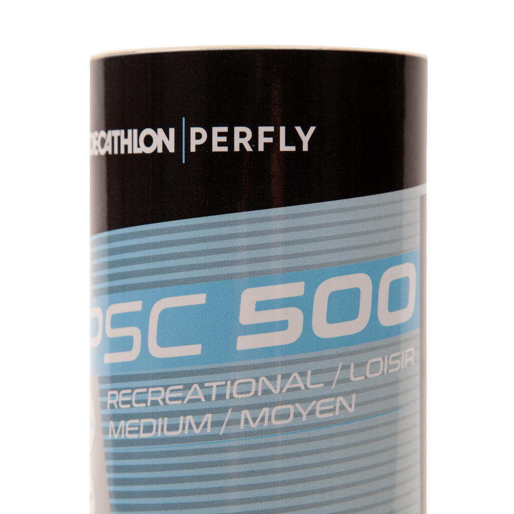 Žuta plastična loptica za badminton PSC 500 MEDIUM (6 komada)