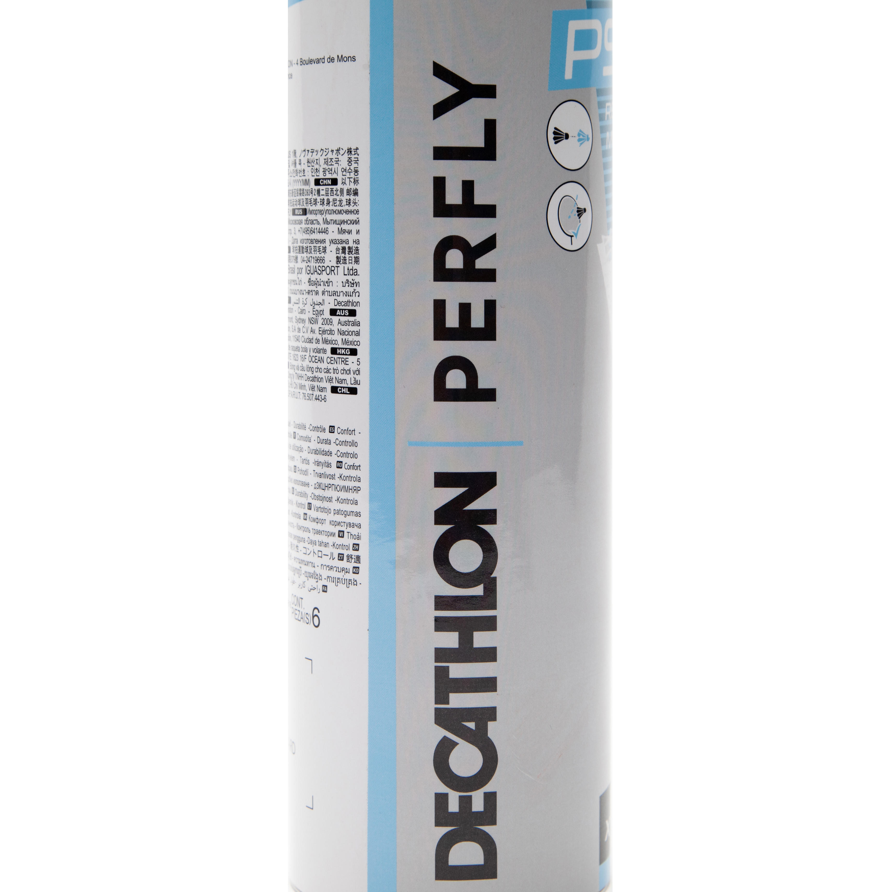 Volants de badminton en plastique paq. 6 - PSC 500 blanc - PERFLY