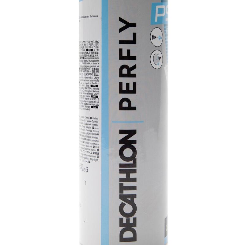 VOLANTE DE BÁDMINTON DE PLÁSTICO PERFLY PSC 500 MEDIUM X6 BLANCO