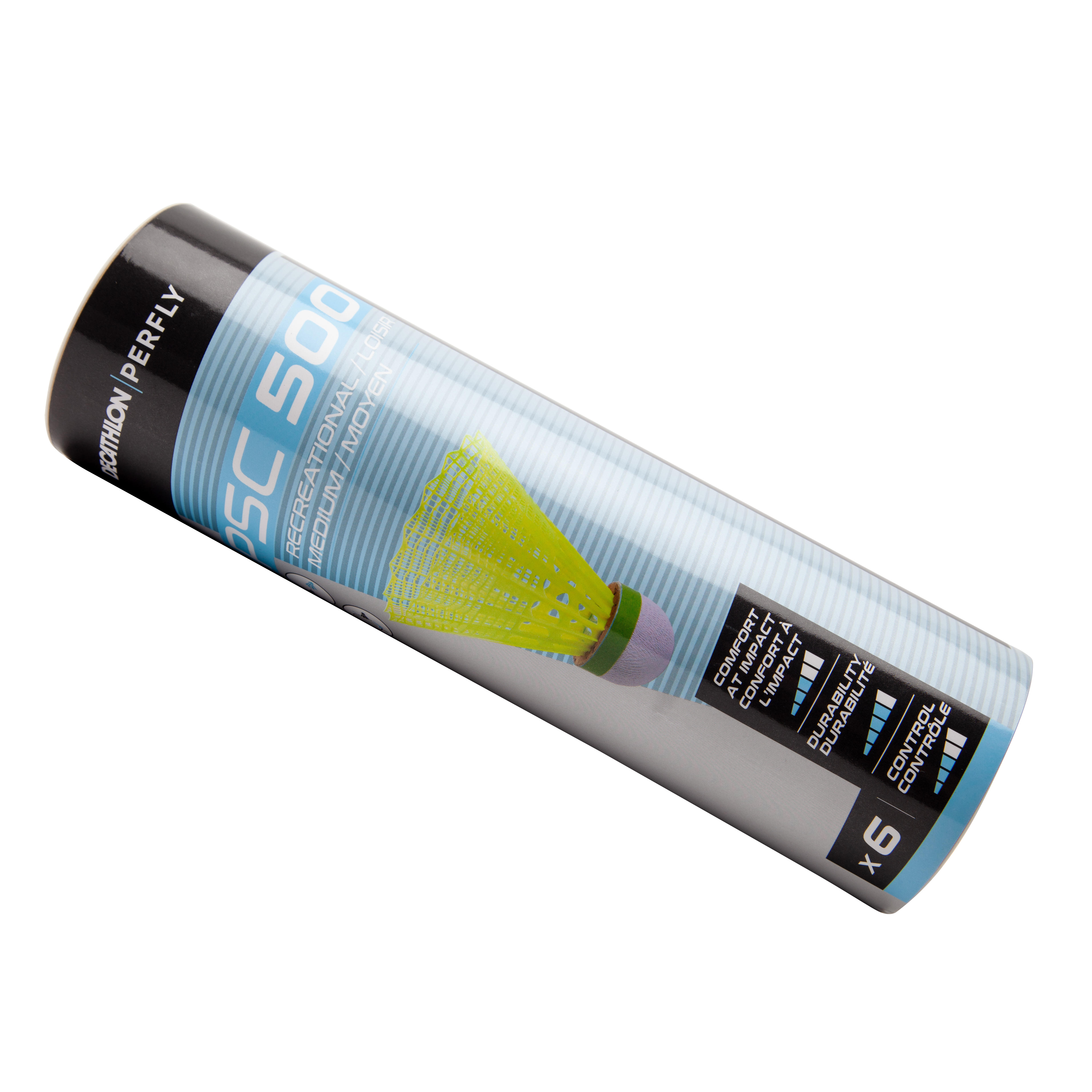 Volants de badminton en plastique paq. 6 - PSC 500 jaune - PERFLY