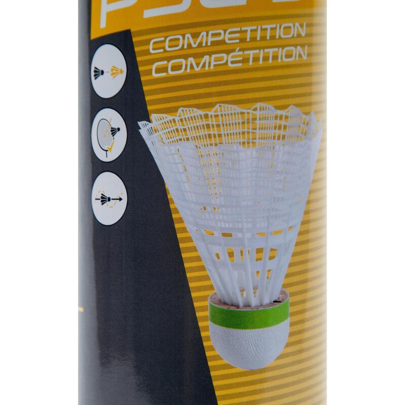 Lot De 6 Volants De Badminton En Plastique PSC 900 Medium - Blanc