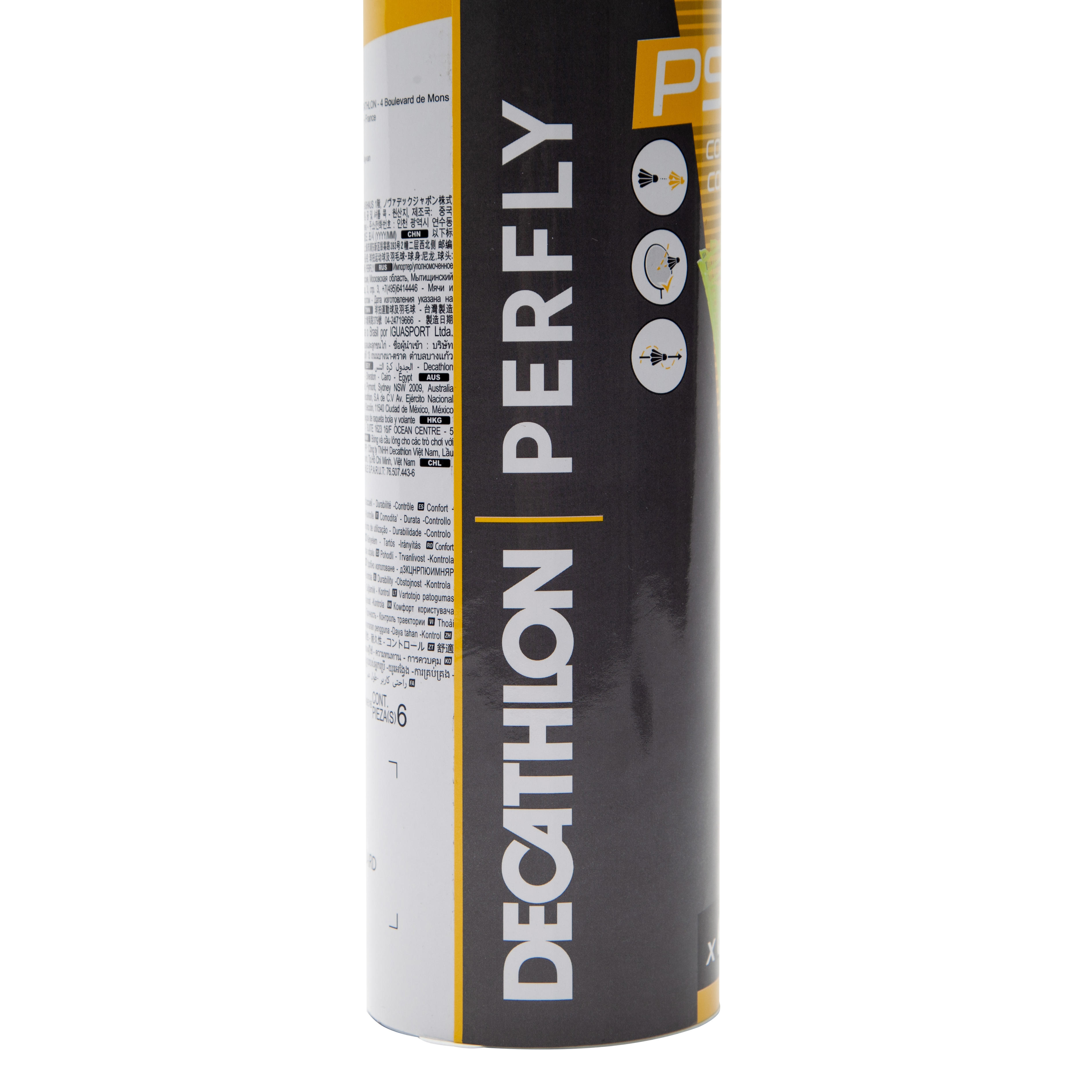 Volants de badminton en plastique paq. 6 - PSC 900 jaune - PERFLY