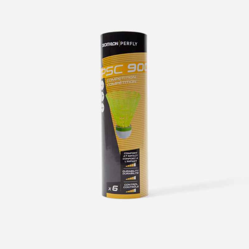 PLASTIC SHUTTLECOCK PSC 900  YELLOW  x  6 MEDIUM