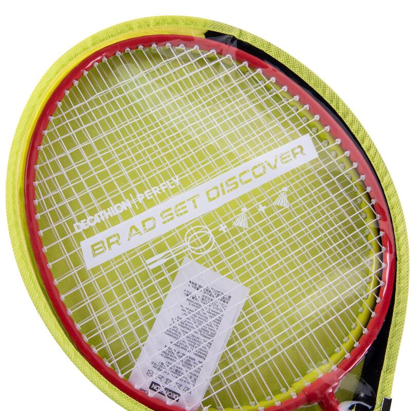 Lot Découverte Raquettes Badminton Adulte BR AD - Rouge/Jaune