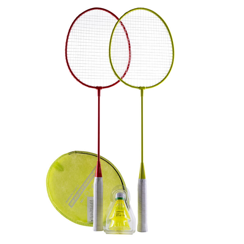 Badmintonset voor volwassenen Set Discover rood/geel