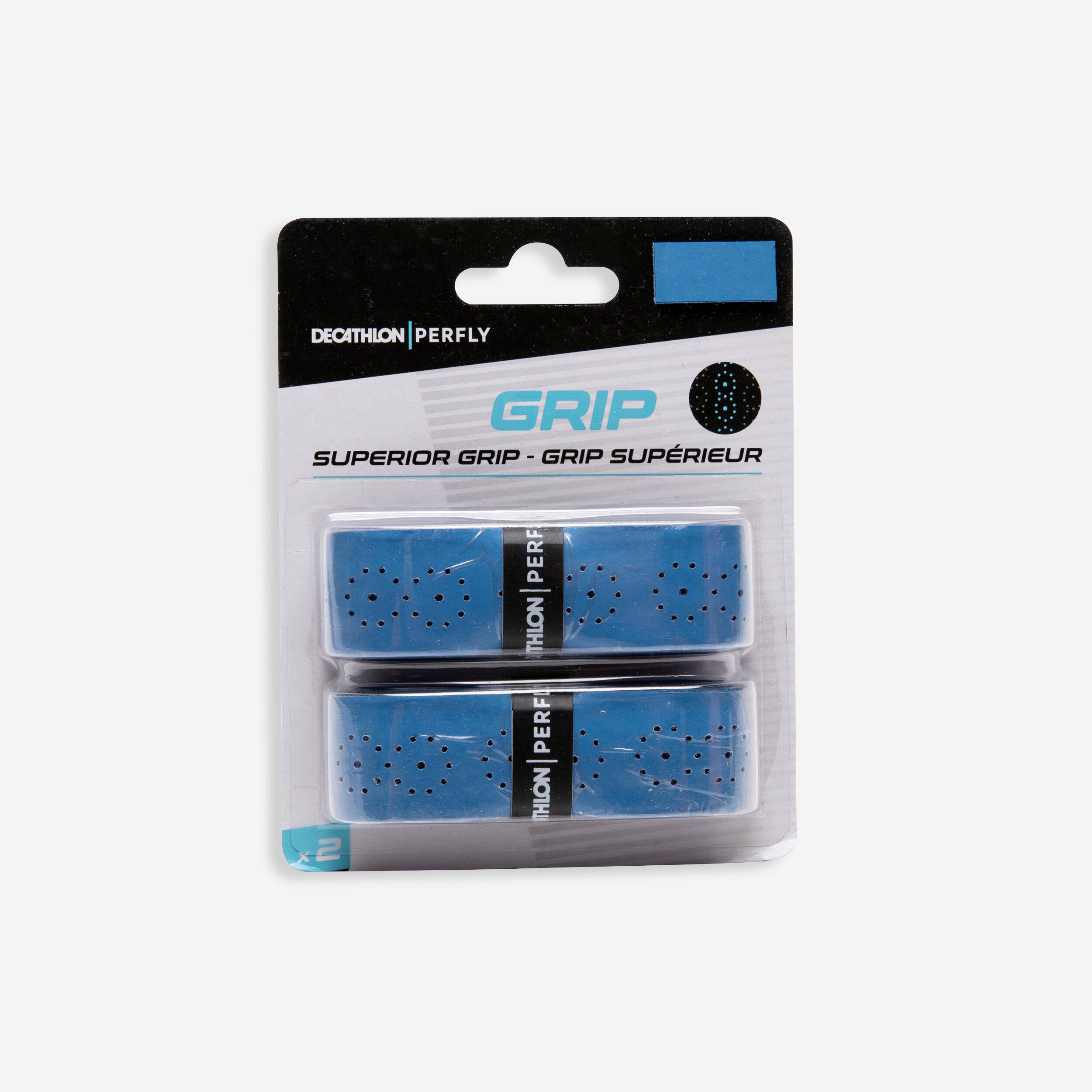 BADMINTON SUPERIOR GRIP X 2 BLUE -  1