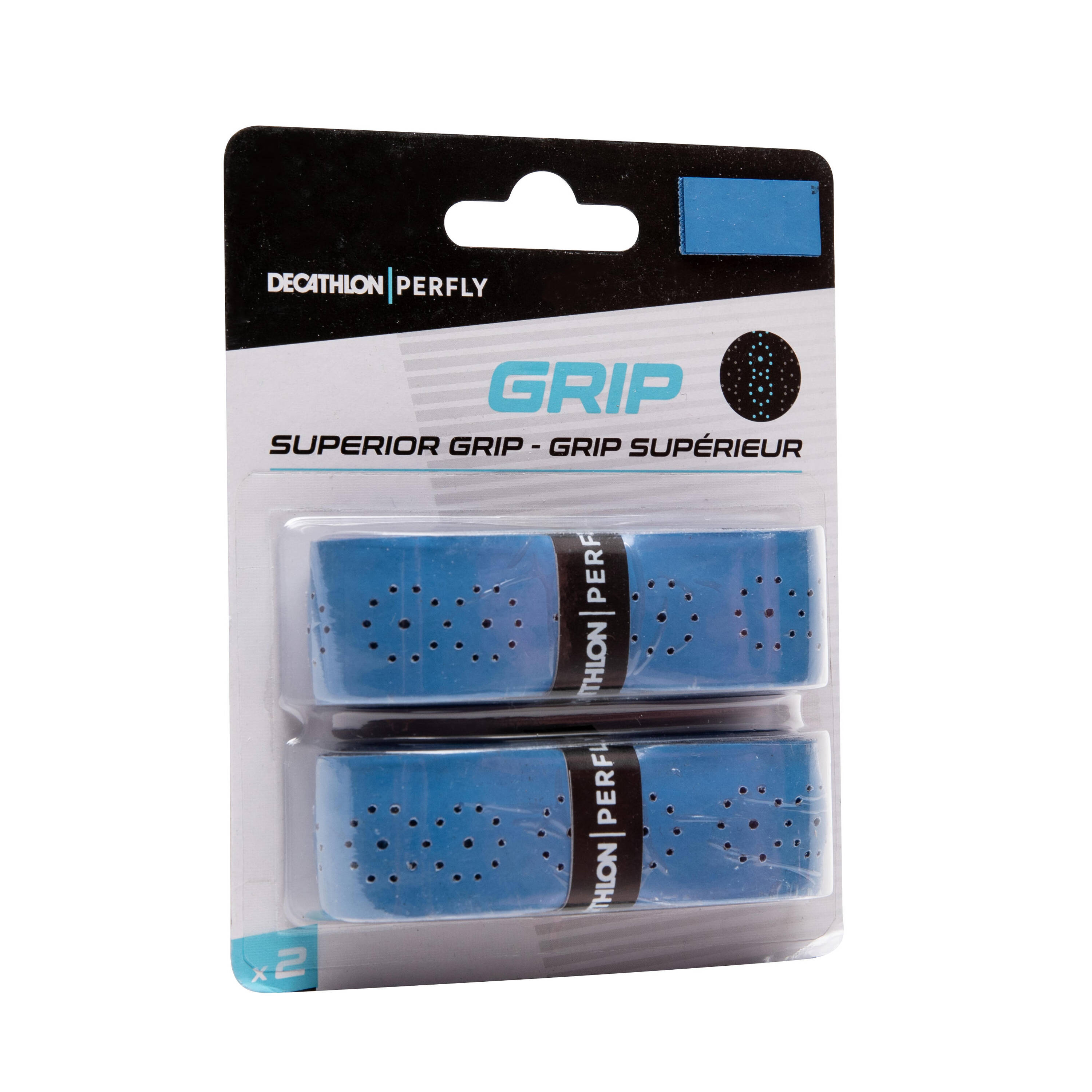 BADMINTON SUPERIOR GRIP X 2 BLUE -  2