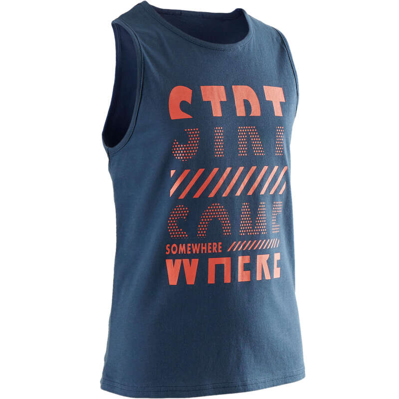 BOY EDUCATIONAL GYM APPAREL Fitness and Gym - 100 Boys' Gym Tank Top DOMYOS - Gym Activewear