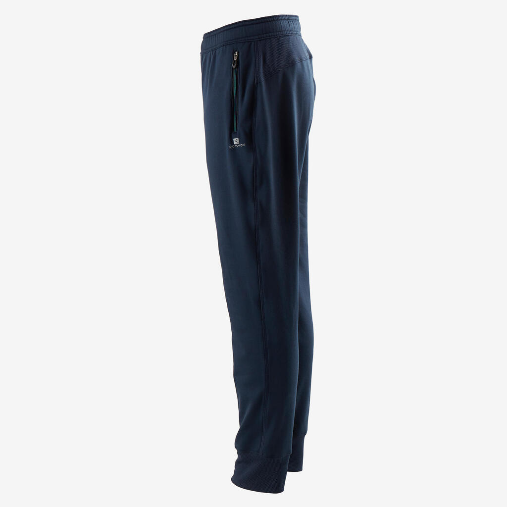 Kids' Warm Breathable Synthetic Jogging Bottoms S500 - Navy