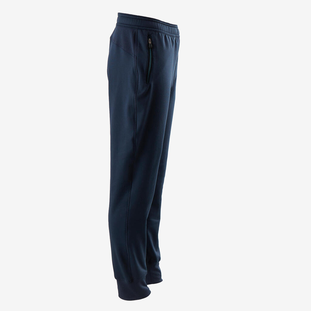 Kids' Warm Breathable Synthetic Jogging Bottoms S500 - Navy