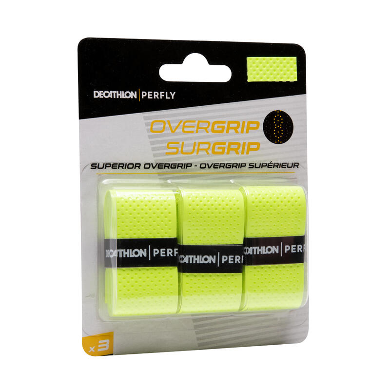 Badminton Griffband Superior Overgrip 3er Pack leuchtendes Grün