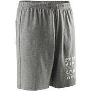 Boys' Gym Shorts 100 - Heathered Dark Grey/Print