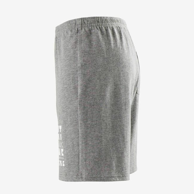 Boys' Gym Shorts 100 Heathered Dark Grey/Print