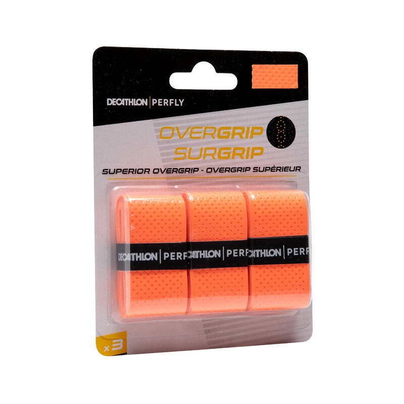 Badminton Griffband Superior Overgrip 3er Pack orange