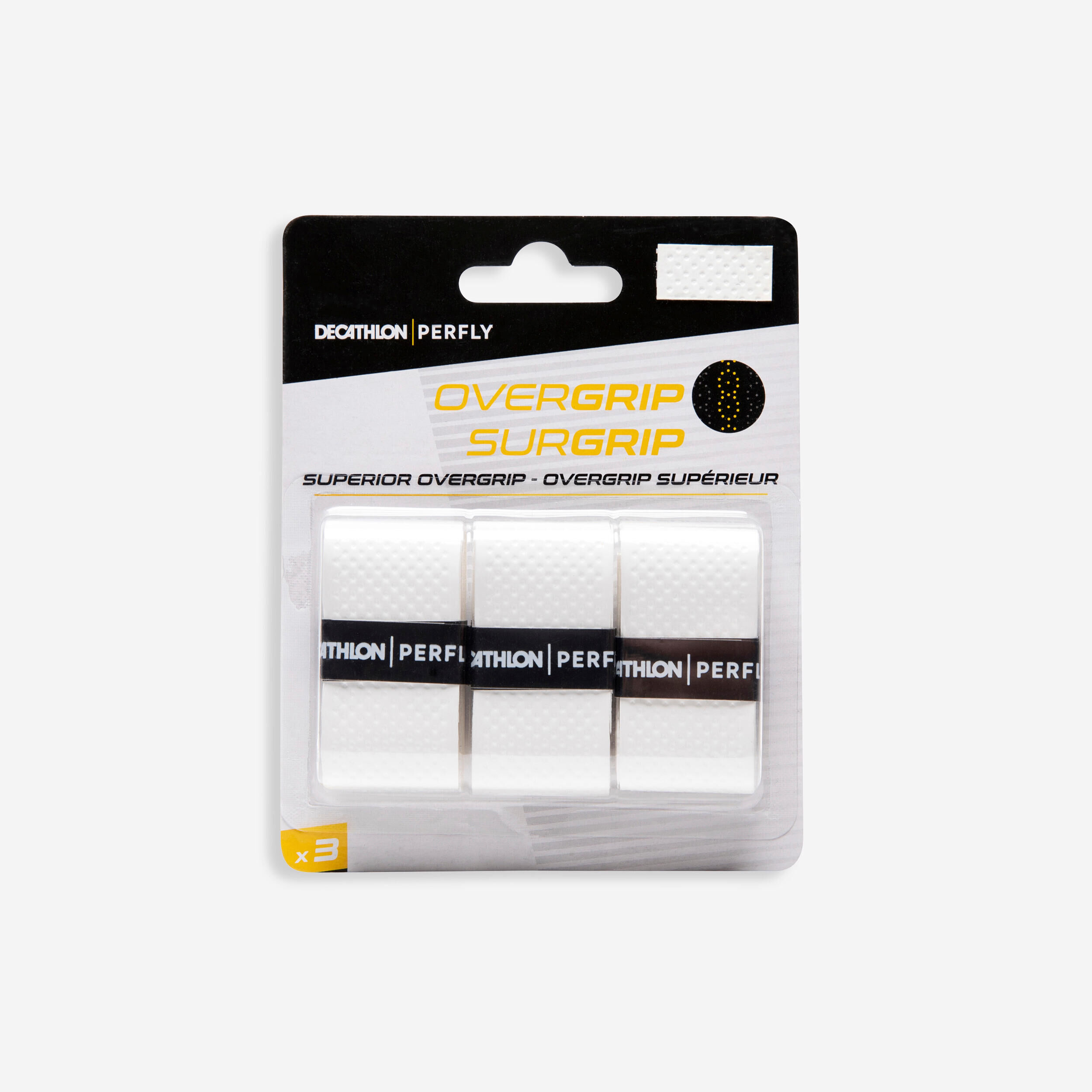 PERFLY BADMINTON SUPERIOR OVERGRIP X 3 WHITE