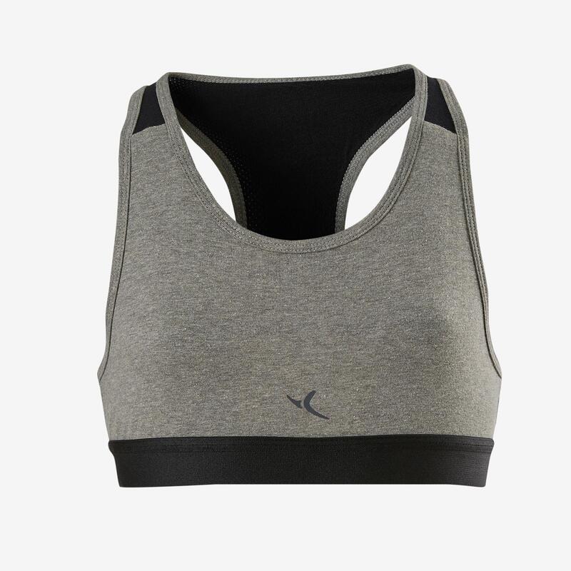 Sport-Bustier Basic Mädchen grau