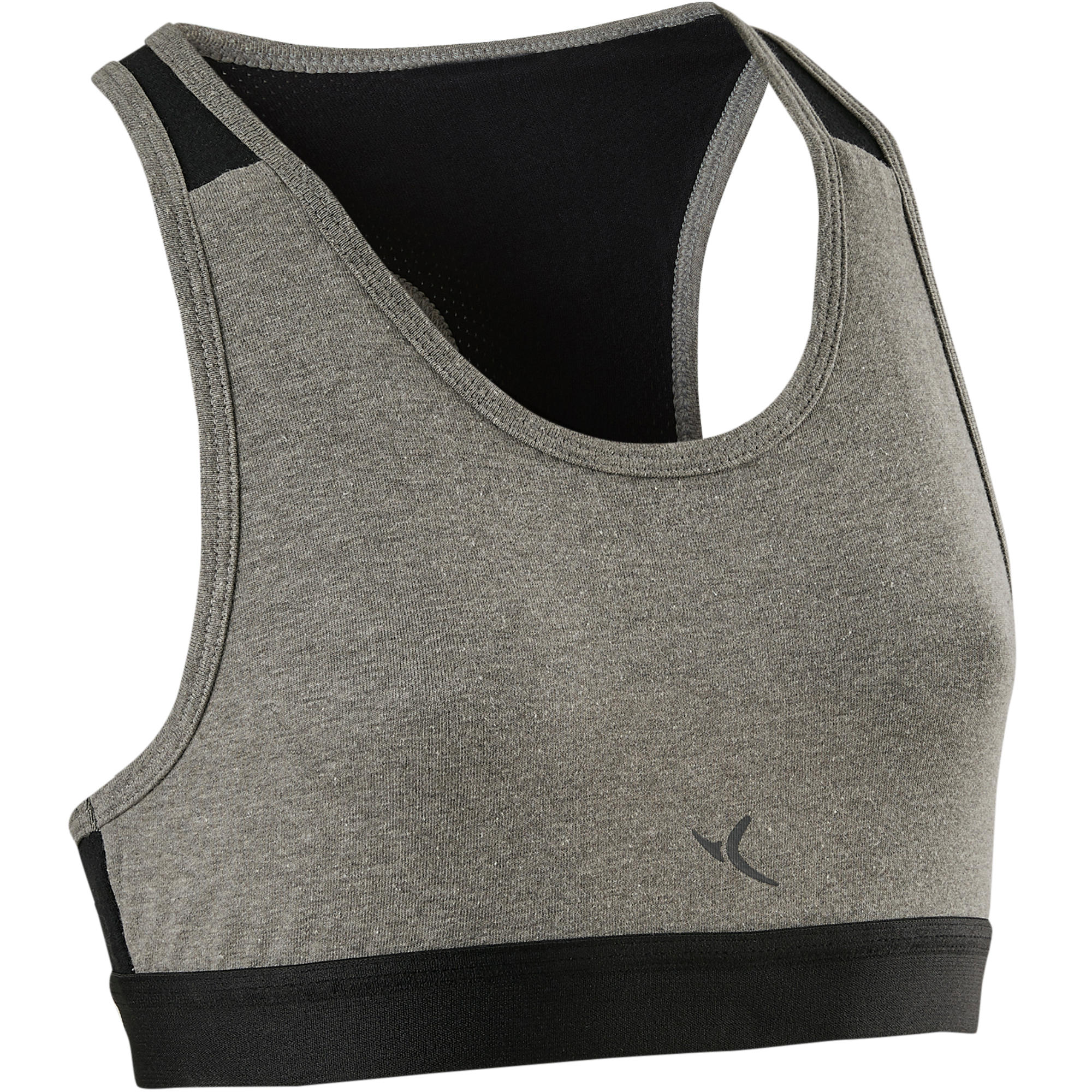 Girls Basic Sports Bra Grey DOMYOS Decathlon
