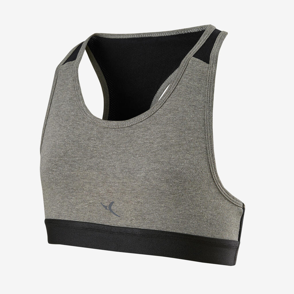 Sport-Bustier Basic Mädchen grau