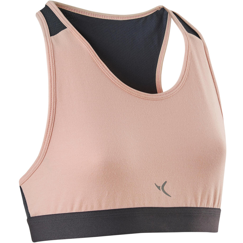 Sport-Bustier Basic Mädchen grau