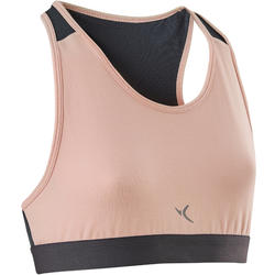 Brassière coton respirante 500 fille GYM ENFANT rose