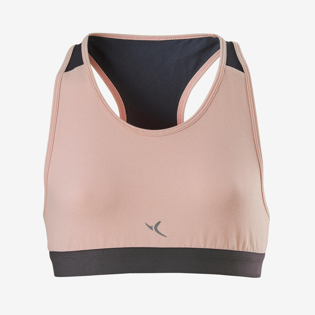 Sport-Bustier Basic Mädchen grau