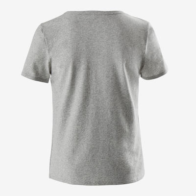 T-Shirt manches courtes recyclé 100 garçon GYM ENFANT gris chiné imprimé