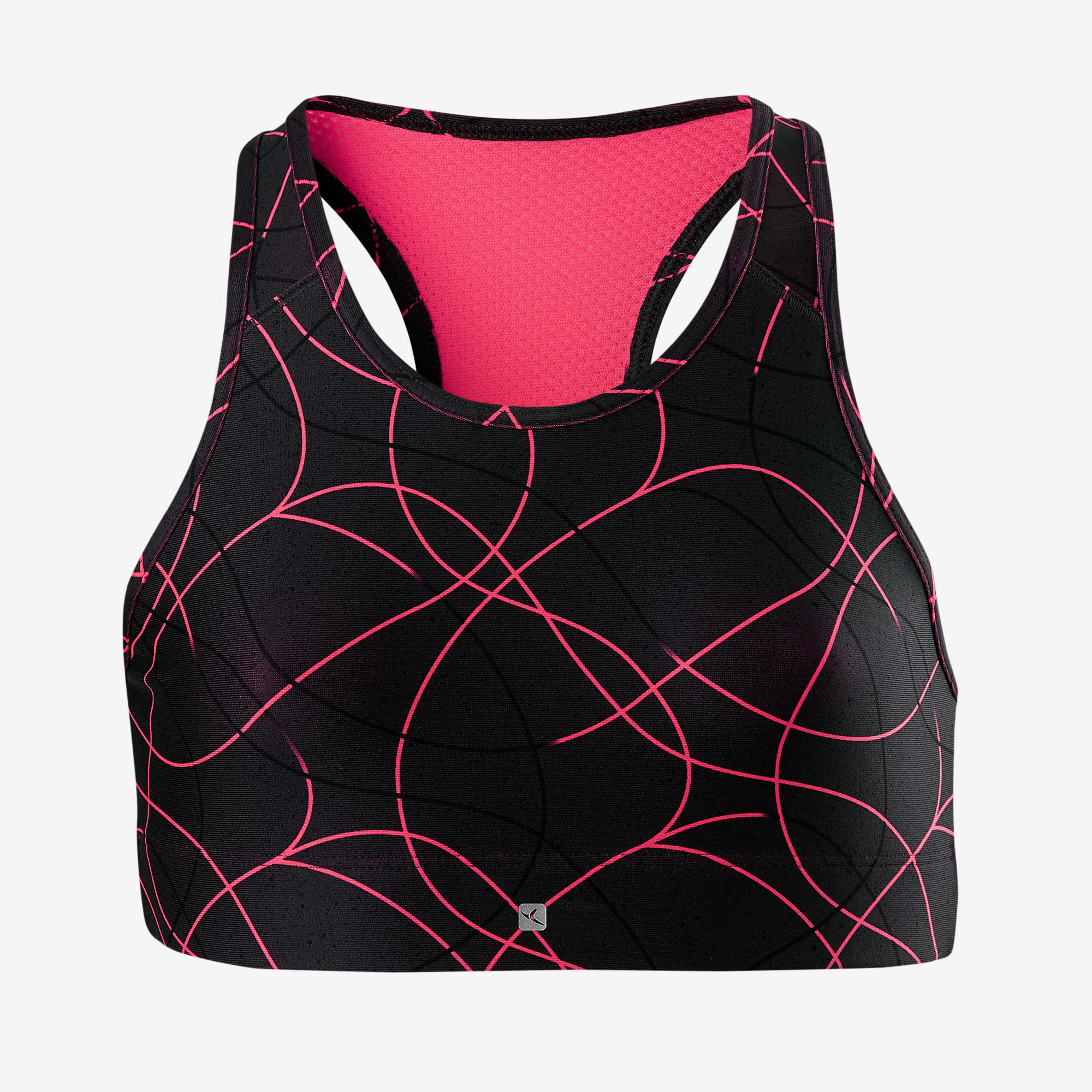 

S900 Girls' Gym Breathable Sports Bra - Black AOP -  By DOMYOS | Decathlon