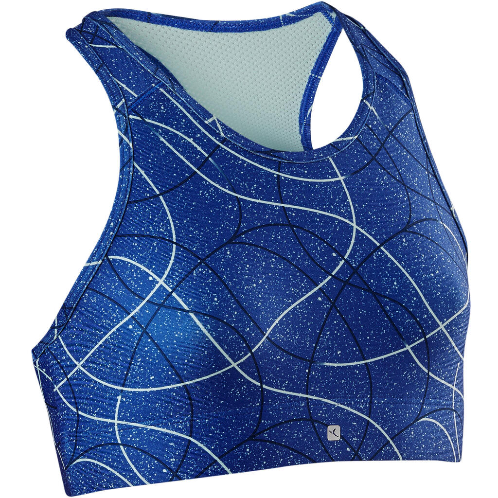 S900 Girls' Gym Breathable Sports Bra - Blue AOP