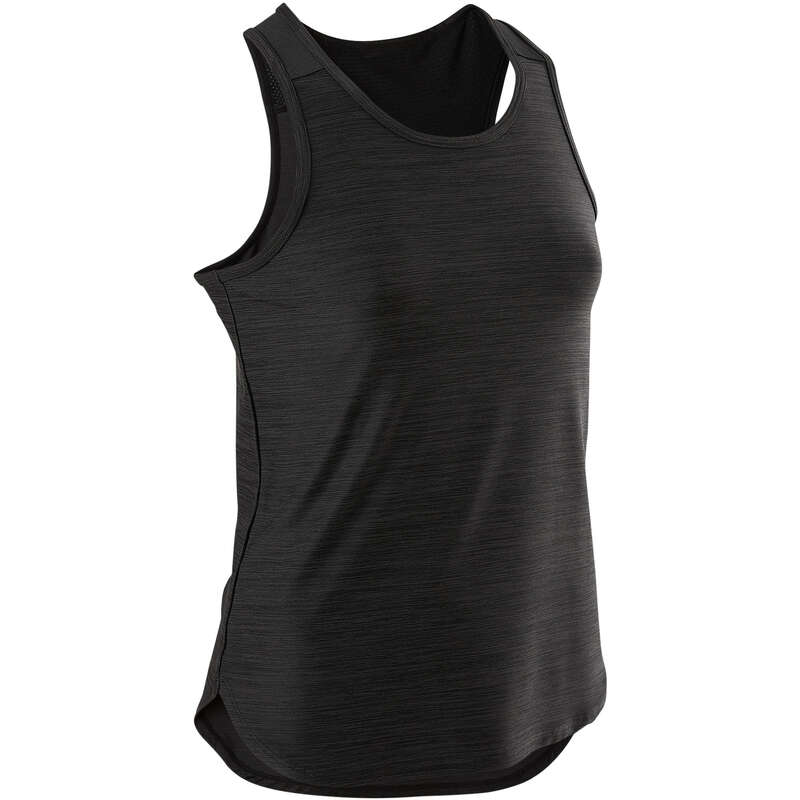 GIRL EDUCATIONAL GYM APPAREL Fitness and Gym - S500 Girls' Gym Tank Top Black DOMYOS - Gym Activewear